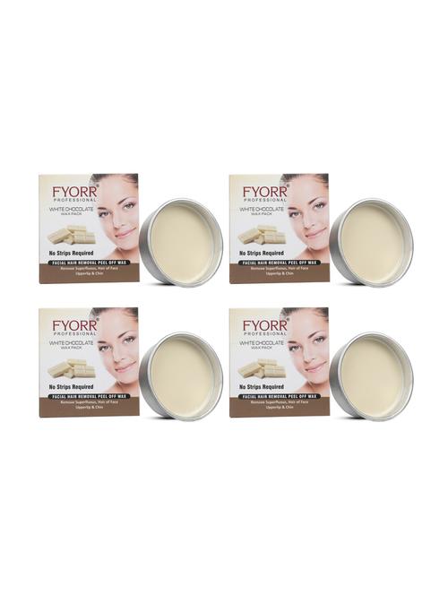 fyorr facial katori peel-off wax combo of 4 white chocolate - 80gm each - 17395838 - Very Small Image - 1