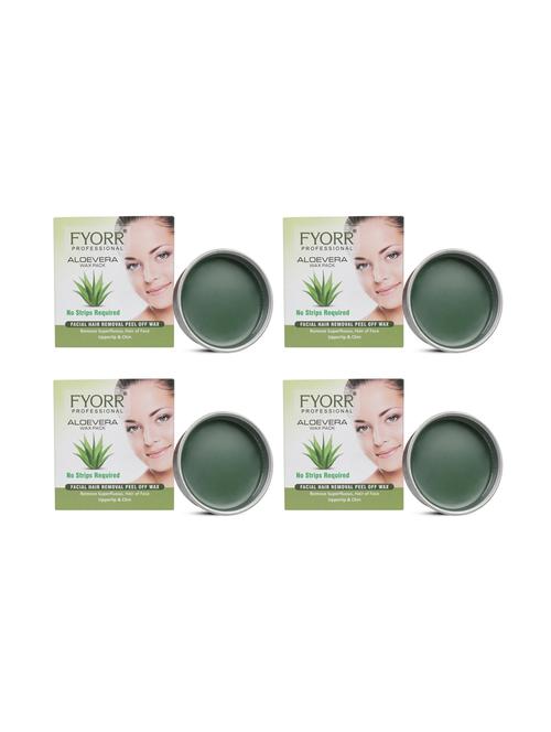 fyorr facial katori peel-off wax combo of 4 aloe vera - 80gm each - 17395840 - Very Small Image - 1