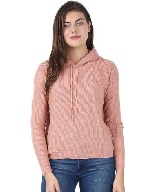 hooded neck solid sweatshirt - 17396018 - Very Small Image - 1