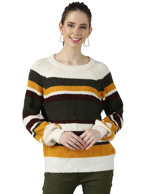 round neck striped pullover - 17396036 - Very Small Image - 1