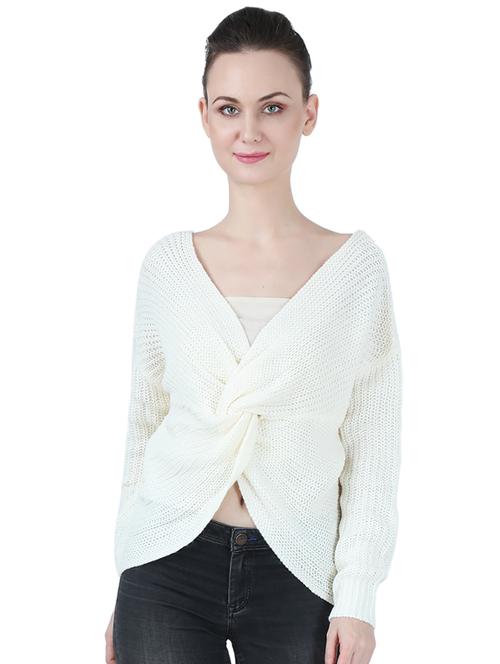 v-neck solid pullover - 17396063 - Very Small Image - 1