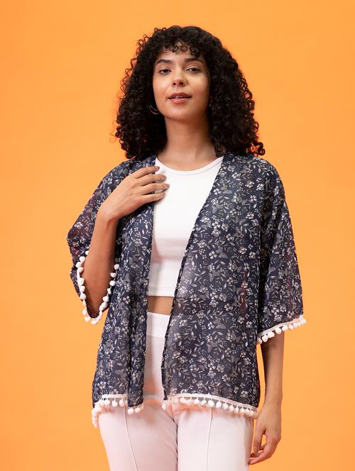 pom pom lace floral shrug - 17396544 - Very Small Image - 1
