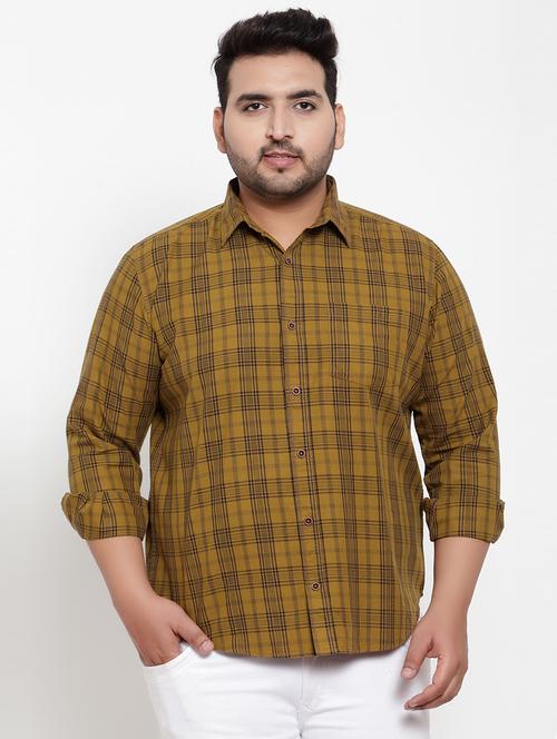 plus yellow checkered casual shirt - 17396736 - Very Small Image - 1