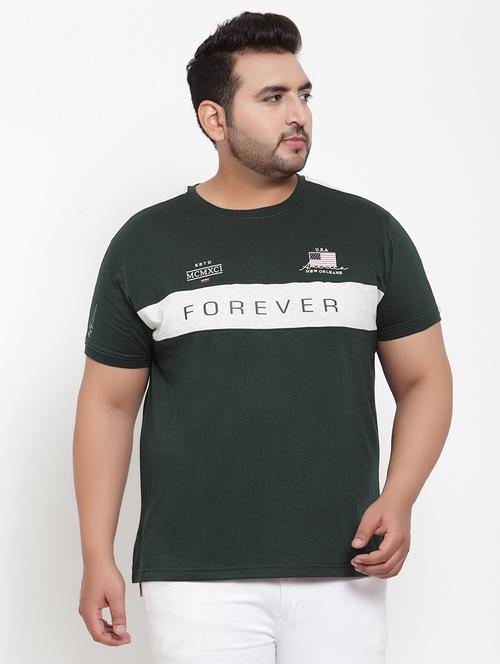 plus size olive green printed cut & sew t-shirt - 17396749 - Very Small Image - 1