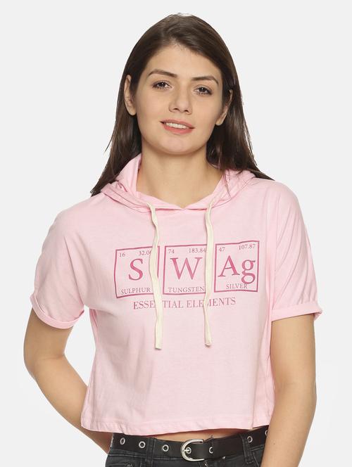 hooded neck crop tee - 17396878 - Very Small Image - 1