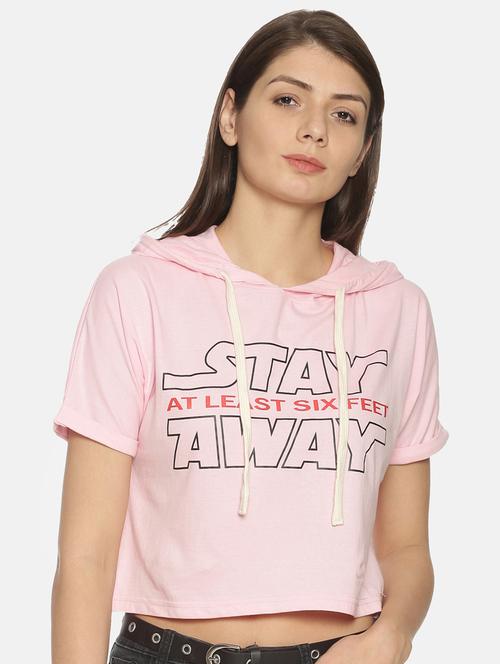 hooded neck crop tee - 17396879 - Very Small Image - 1