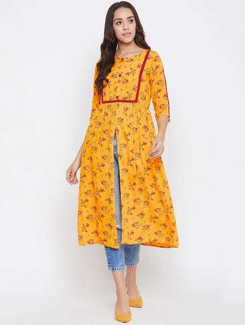 floral high slit kurta - 17396938 - Very Small Image - 1
