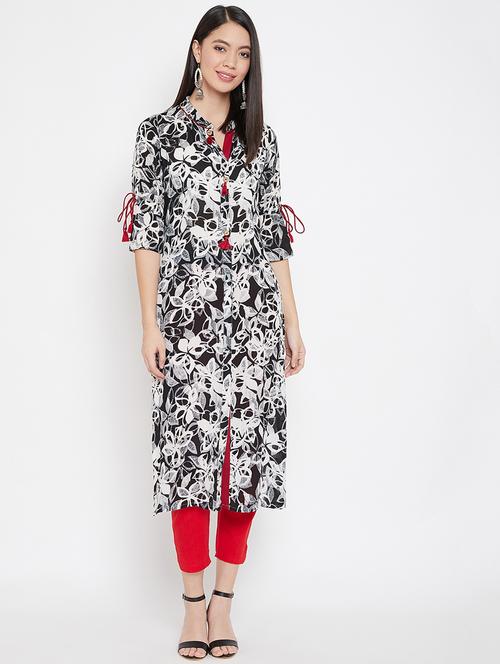 floral straight kurta - 17396943 - Very Small Image - 1