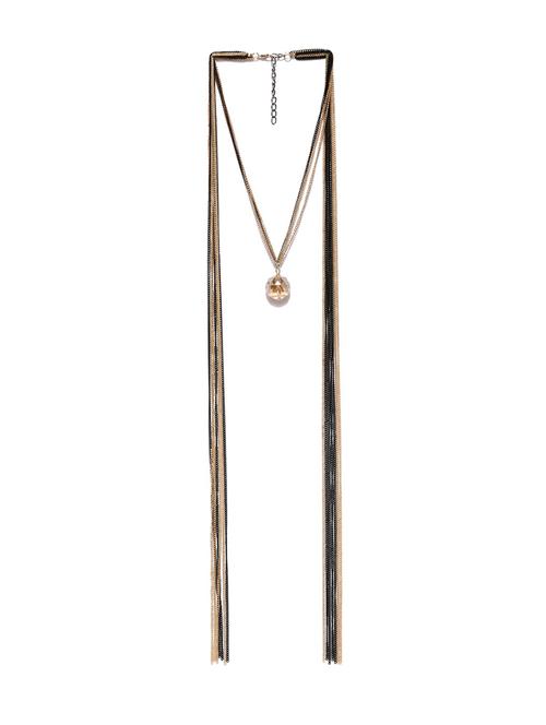 gold metal long necklace - 17397228 - Very Small Image - 1