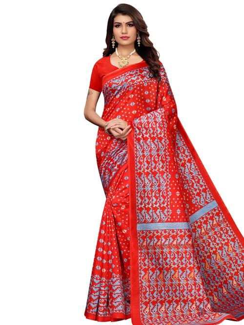abstract printed saree with blouse - 17397442 - Very Small Image - 1