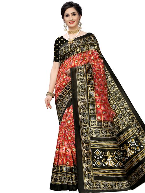 geometric printed saree with blouse - 17397454 - Very Small Image - 1