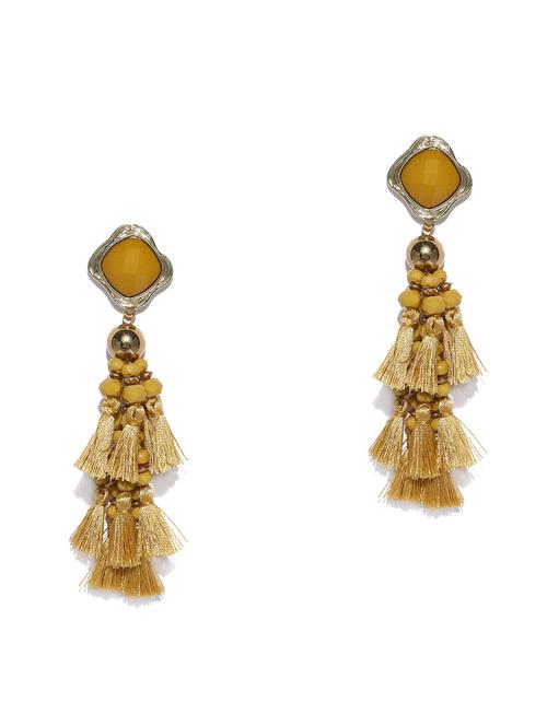 yellow metal drop earring - 17397494 - Very Small Image - 1