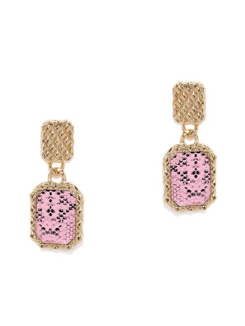 pink metal drop earring - 17397511 - Very Small Image - 1