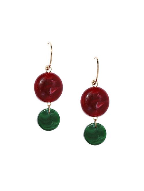 red metal drop earring - 17397559 - Very Small Image - 1