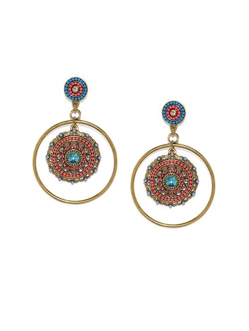gold metal drop earring - 17397560 - Very Small Image - 1