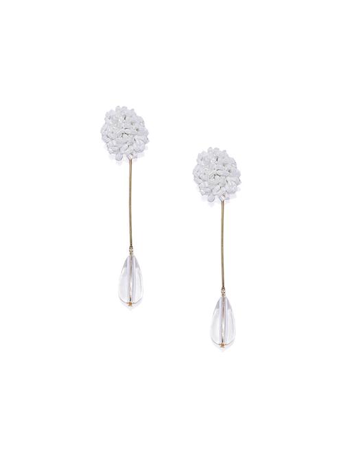 white metal drop earring - 17397605 - Very Small Image - 1