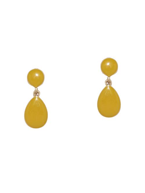 yellow metal drop earring - 17397622 - Very Small Image - 1