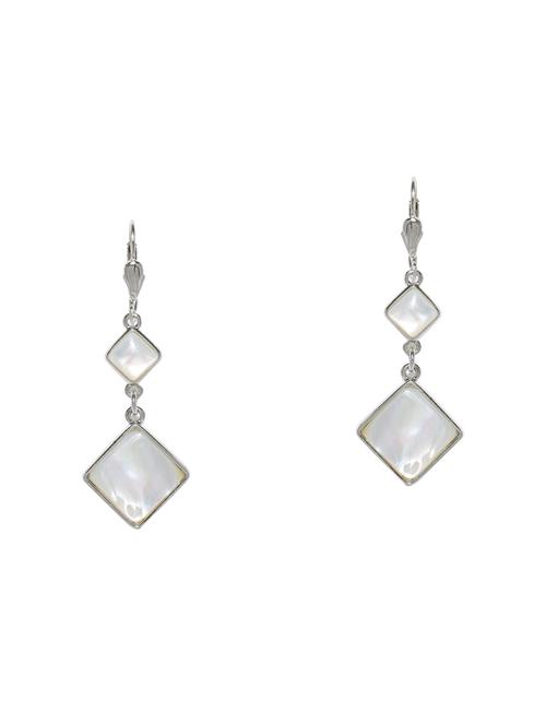 white metal drop earring - 17397625 - Very Small Image - 1