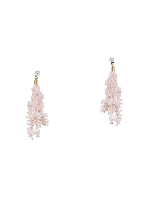 pink metal drop earring - 17397647 - Very Small Image - 1
