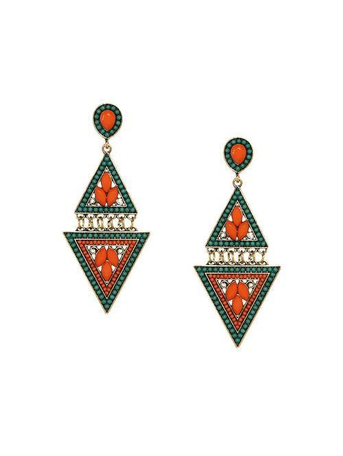 orange metal drop earring - 17397674 - Very Small Image - 1