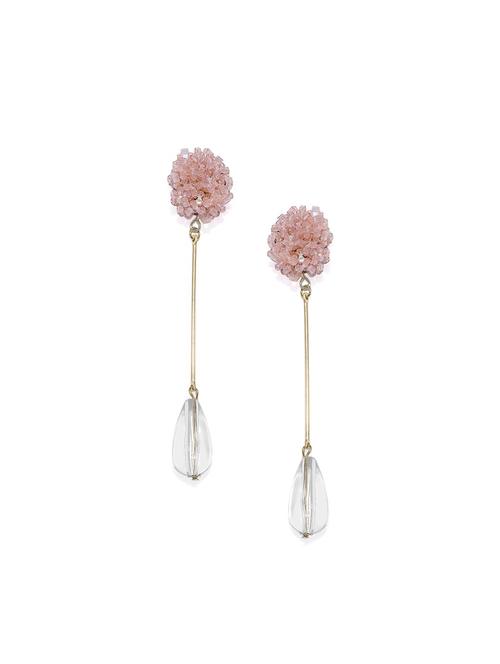 pink metal drop earring - 17397680 - Very Small Image - 1