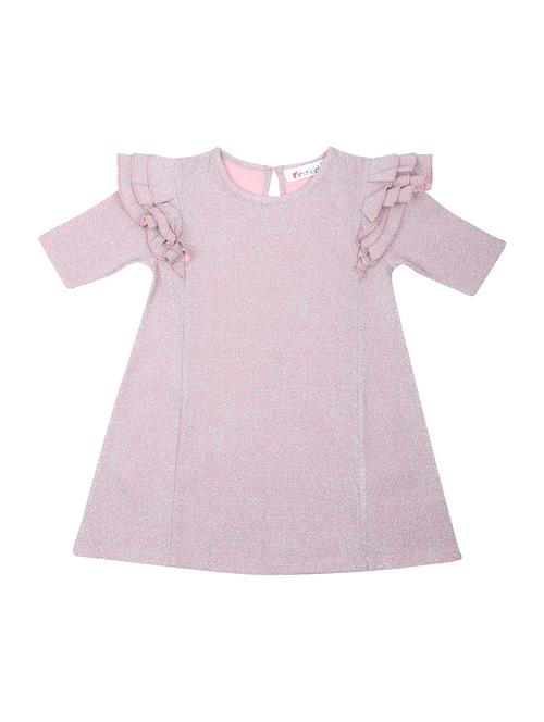 girls round neck three quarter sleeves dress - 17398244 - Very Small Image - 1