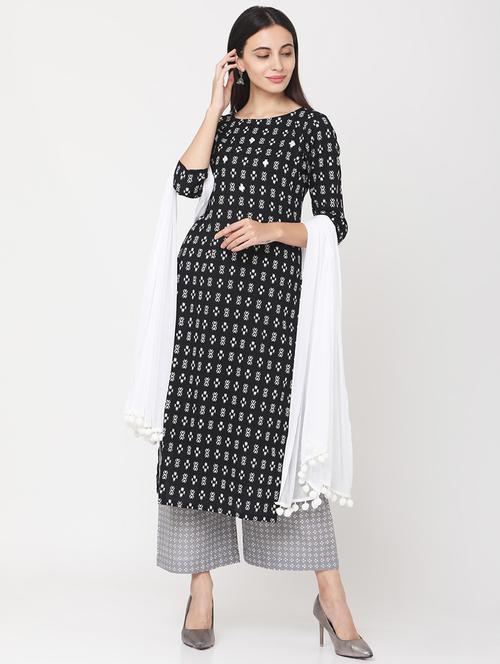 ikat kurta palazzo set - 17398812 - Very Small Image - 1