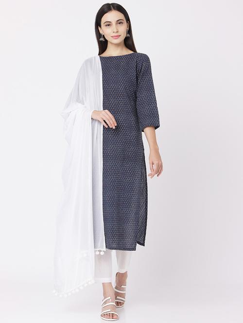 floral print kurta suit set - 17398819 - Very Small Image - 1