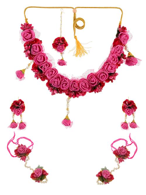 pink handcrafted petals wedding function set - 17399335 - Very Small Image - 1