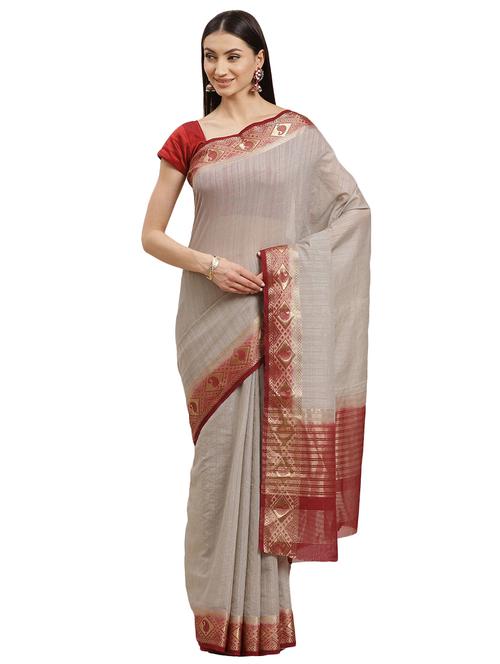 zari work woven saree with blouse - 17399646 - Very Small Image - 1