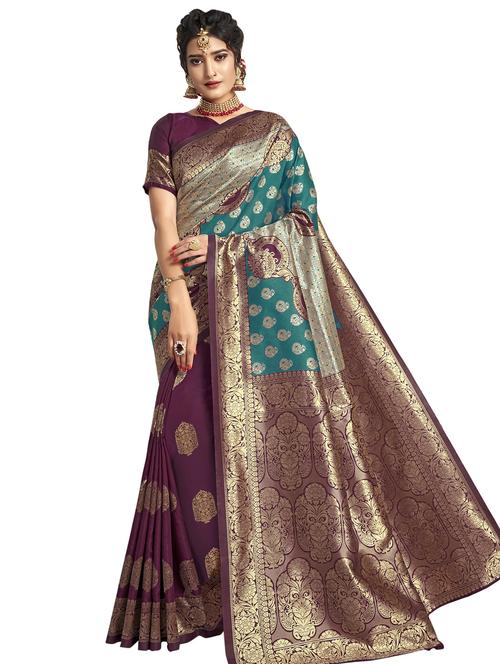 ethnic motif paithani saree with blouse - 17400976 - Very Small Image - 1