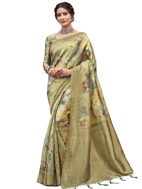 floral printed saree - 17401026 - Very Small Image - 1