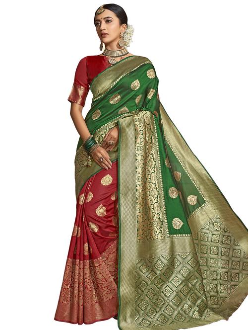 ethnic motif paithani saree with blouse - 17401033 - Very Small Image - 1
