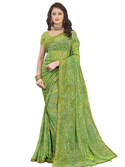 paisley printed saree with blouse - 17401117 - Very Small Image - 1