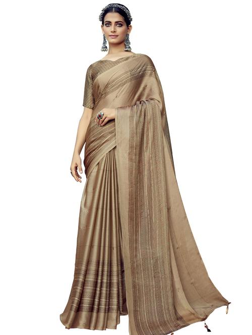 solid bordered saree - 17401127 - Very Small Image - 1
