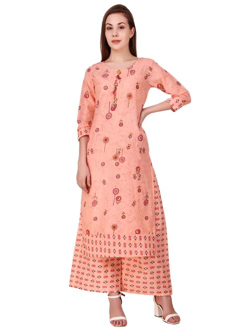 printed kurta palazzo set - 17401498 - Very Small Image - 1