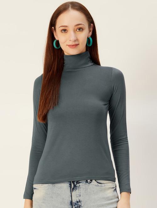 turtle neck solid top - 17401841 - Very Small Image - 1