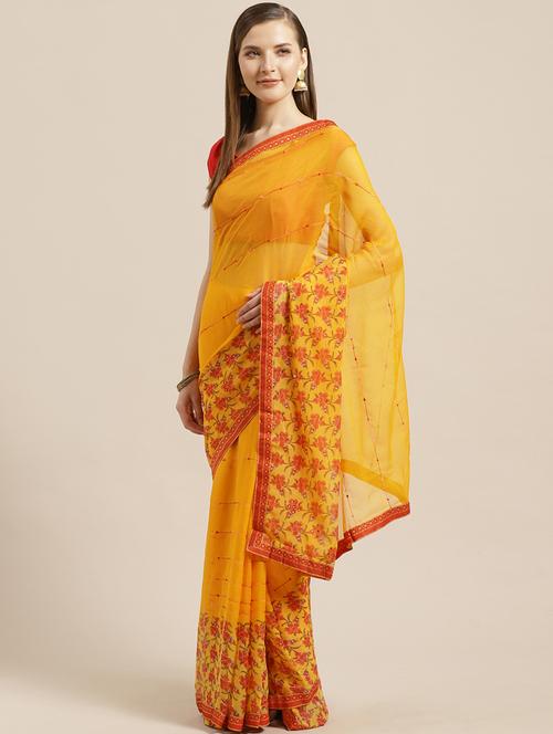 women's embroidered saree with blouse - 17401844 - Very Small Image - 1