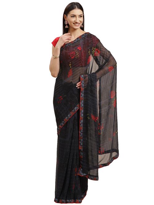 floral printed saree - 17401872 - Very Small Image - 1