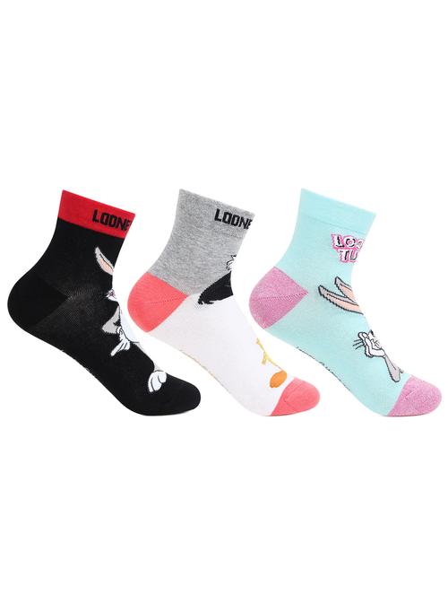 women pack of 3 printed ankle length socks - 17403248 - Very Small Image - 1