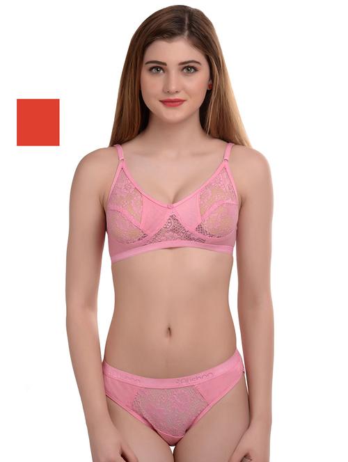 set of 2 lace detail bra and panty set - 17403484 - Very Small Image - 1