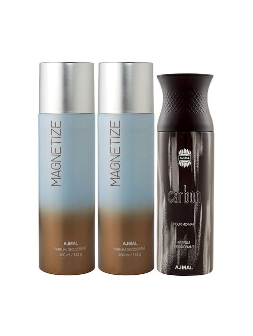 ajmal 2 magnetize for unisex and 1 carbon for men deodorants each 200ml - 17404187 - Very Small Image - 1