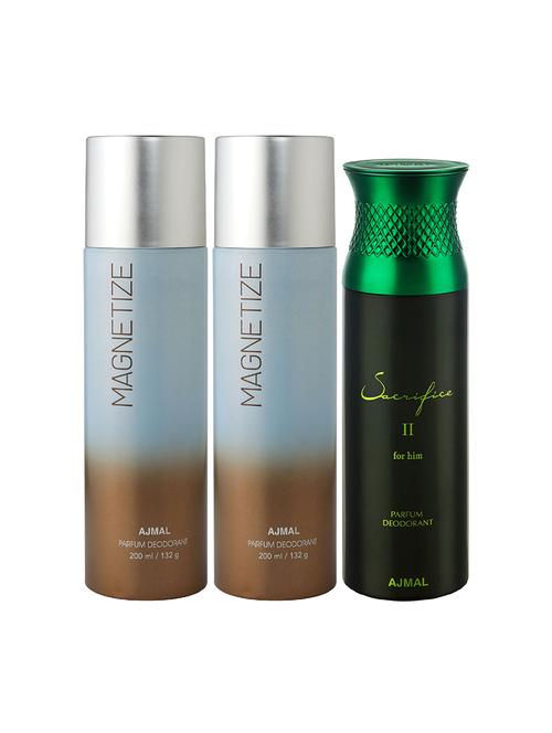 ajmal 2 magnetize for unisex and 1 sacrifice ii for him for men deodorants - 17404189 - Very Small Image - 1