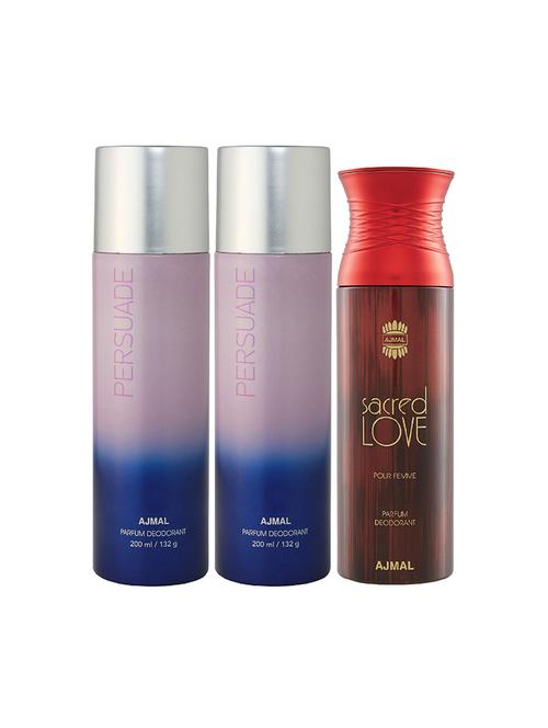 ajmal 2 persuade for unisex and 1 sacred love for women deodorants each 200ml - 17404194 - Very Small Image - 1