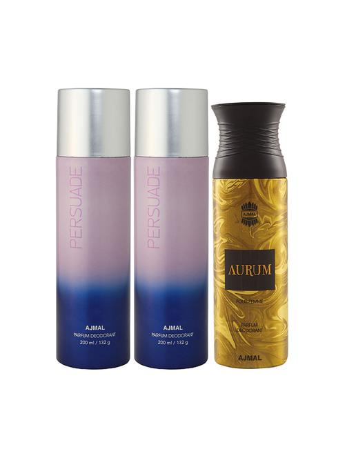 ajmal 2 persuade for unisex and 1 aurum femme for women deodorants each 200ml - 17404197 - Very Small Image - 1