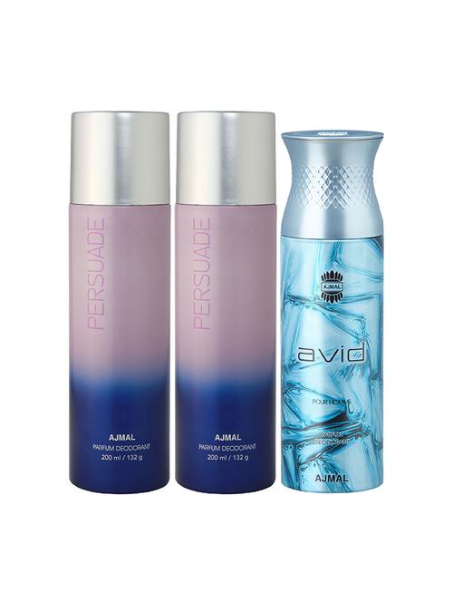 ajmal 2 persuade for unisex and 1 avid for men deodorants each 200ml - 17404198 - Very Small Image - 1