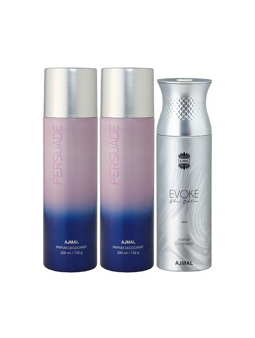 ajmal 2 persuade for unisex and 1 evoke silver edition for him for men deodorants - 17404200 - Very Small Image - 1