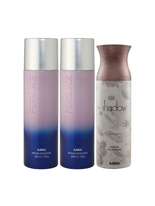 ajmal 2 persuade for unisex and 1 shadow him for men deodorants each 200ml - 17404202 - Very Small Image - 1