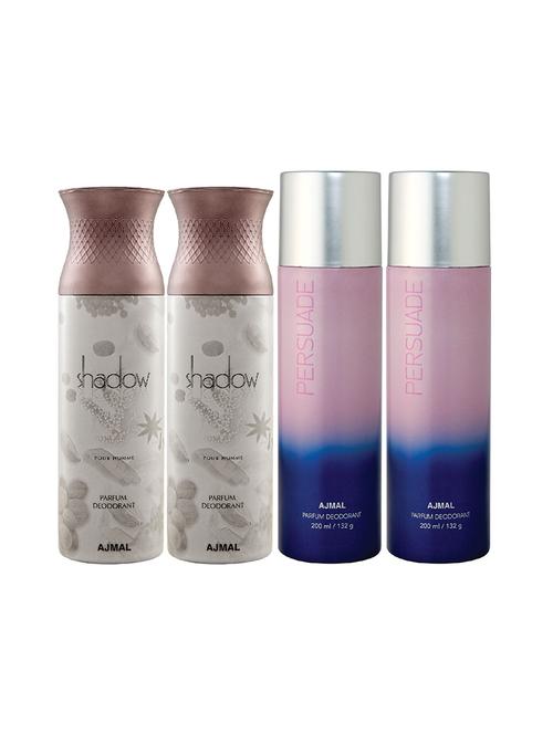 ajmal 2 shadow him for men and 2 persuade for unisex deodorants each 200ml combo pack of 4 (total 800ml) + 3 parfum testers - 17404682 - Very Small Image - 1