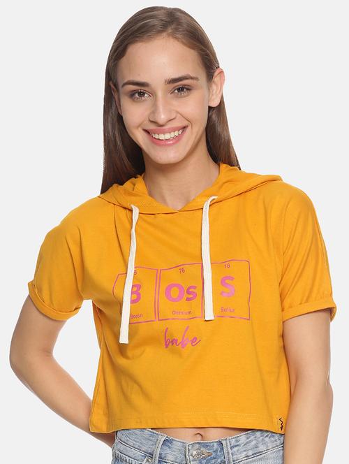 women's chest print round neck t-shirt - 17405388 - Very Small Image - 1